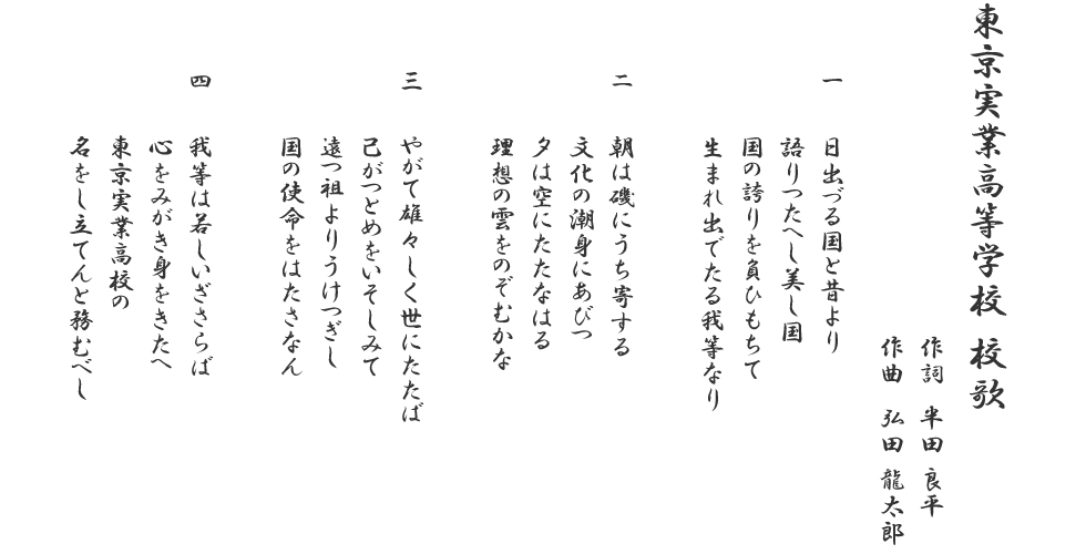 東京実業高等学校 校歌